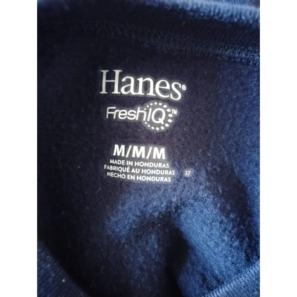 Hanes FreshIQ Gridiron Football Graphic Sweatshirt M Medium Navy Blue